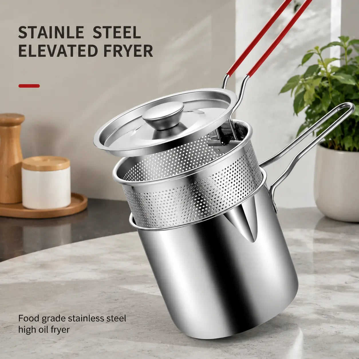 Mini Stainless Steel Deep Fryer Set
