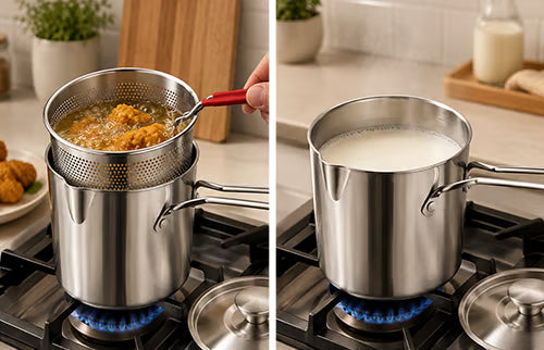 Mini Stainless Steel Deep Fryer Set
